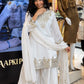 Elegant Embroidered Palazzo Suit Set in White and orange for Festive and Family Occasions