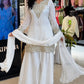 Elegant Embroidered Palazzo Suit Set in White and orange for Festive and Family Occasions