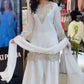 Elegant Embroidered Palazzo Suit Set in White and orange for Festive and Family Occasions