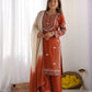 Elegant Embroidered Rayon Cotton Farshi Suit Set