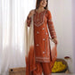 Elegant Embroidered Rayon Cotton Farshi Suit Set