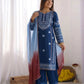 Elegant Embroidered Rayon Cotton Farshi Suit Set