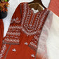 Elegant Embroidered Rayon Cotton Farshi Suit Set