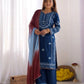 Elegant Embroidered Rayon Cotton Farshi Suit Set