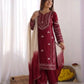 Elegant Embroidered Rayon Cotton Farshi Suit Set