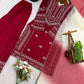Elegant Embroidered Rayon Cotton Farshi Suit Set
