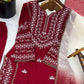 Elegant Embroidered Rayon Cotton Farshi Suit Set