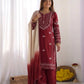 Elegant Embroidered Rayon Cotton Farshi Suit Set