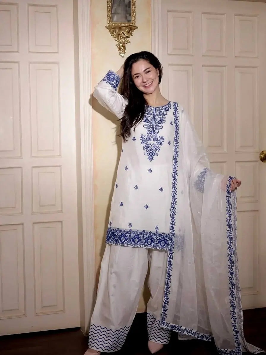 Elegant Embroidered Rayon Cotton Farshi Suit Set for Festive and Daily Wear