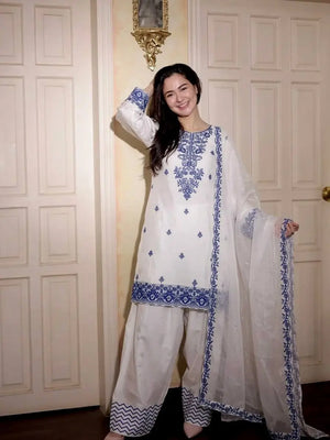 Elegant Embroidered Rayon Cotton Farshi Suit Set for Festive and Daily Wear