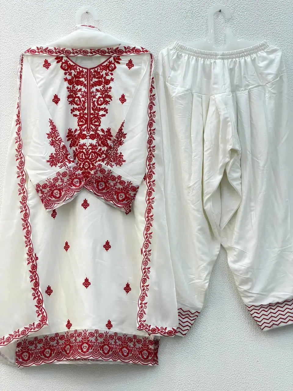 Elegant Embroidered Rayon Cotton Farshi Suit Set for Festive and Daily Wear