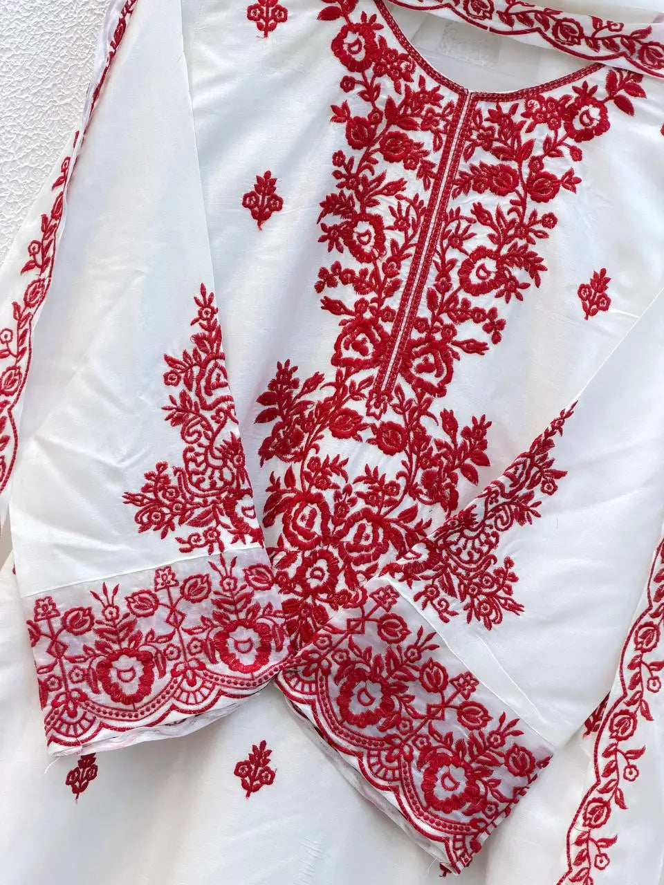 Elegant Embroidered Rayon Cotton Farshi Suit Set for Festive and Daily Wear