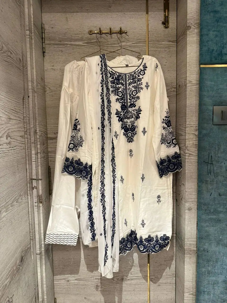 Elegant Embroidered Rayon Cotton Farshi Suit Set for Festive and Daily Wear