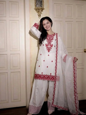 Elegant Embroidered Rayon Cotton Farshi Suit Set for Festive and Daily Wear