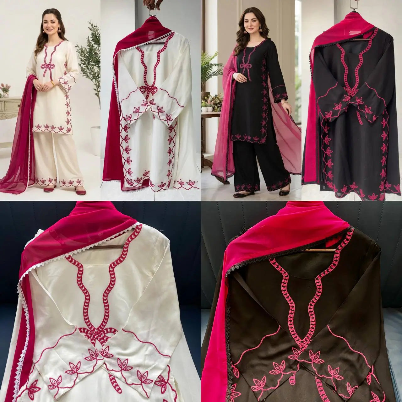 Elegant Embroidered Rayon Palazzo Suit Set for Festive and Casual Functions