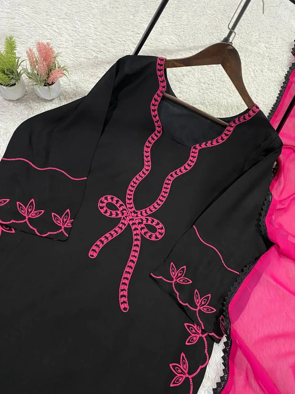 Elegant Embroidered Rayon Palazzo Suit Set for Festive and Casual Functions