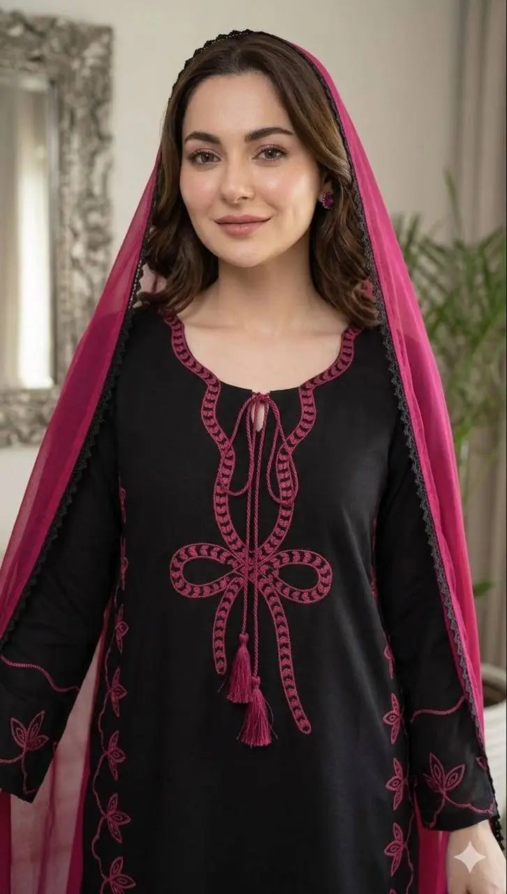 Elegant Embroidered Rayon Palazzo Suit Set for Festive and Casual Functions