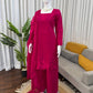 Elegant Embroidered Roman Palazzo Suit Set for Festive and Family Functions