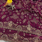 Elegant Embroidered Satin Silk Saree for Festive and Party Wear