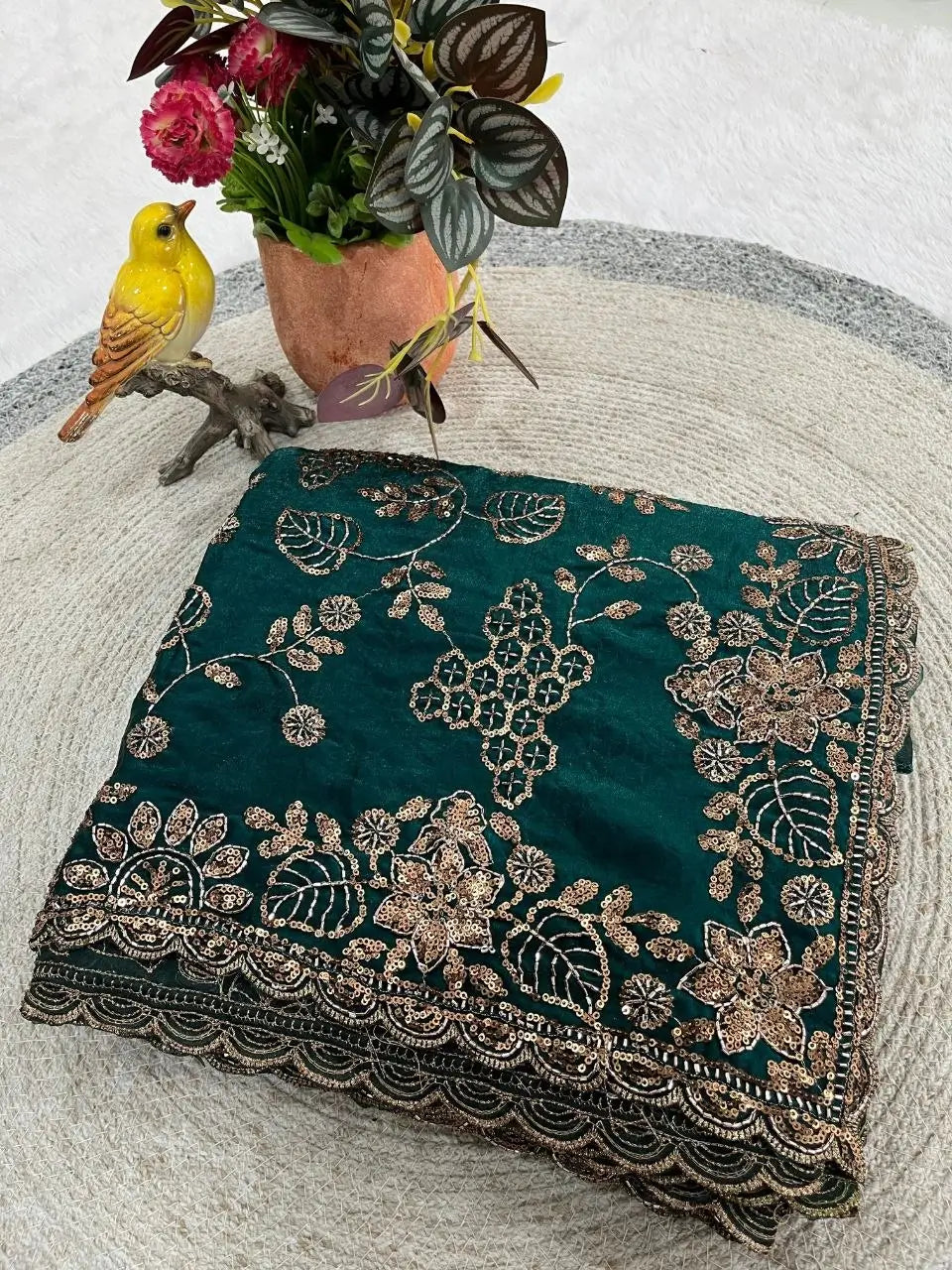 Elegant Embroidered Satin Silk Saree for Festive and Party Wear