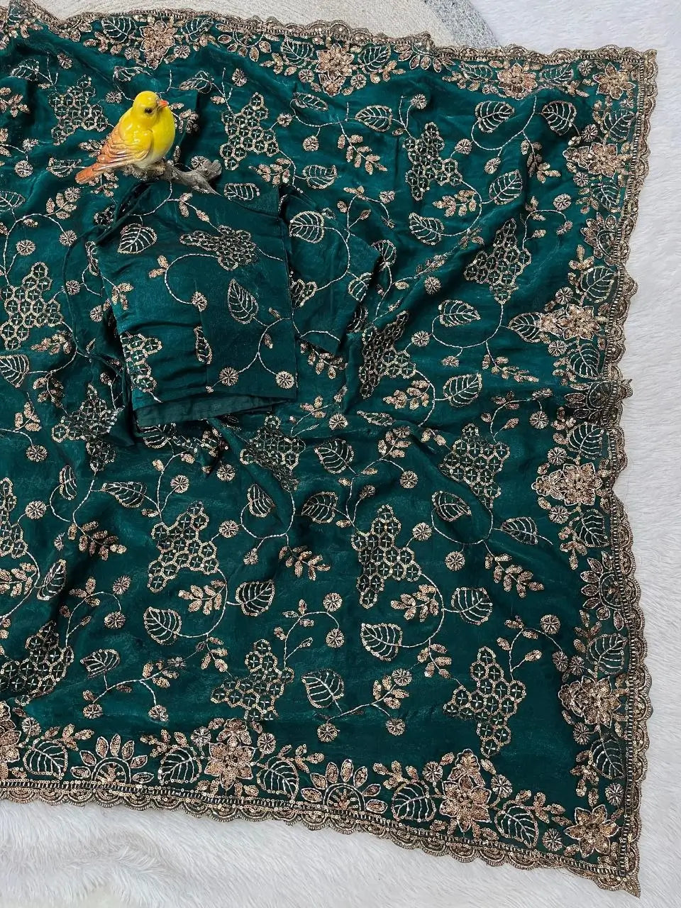 Elegant Embroidered Satin Silk Saree for Festive and Party Wear