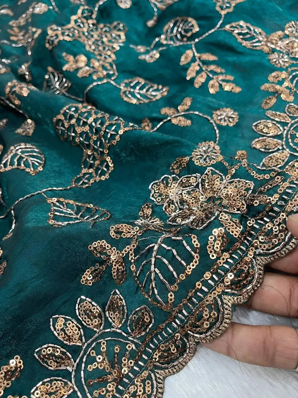 Elegant Embroidered Satin Silk Saree for Festive and Party Wear