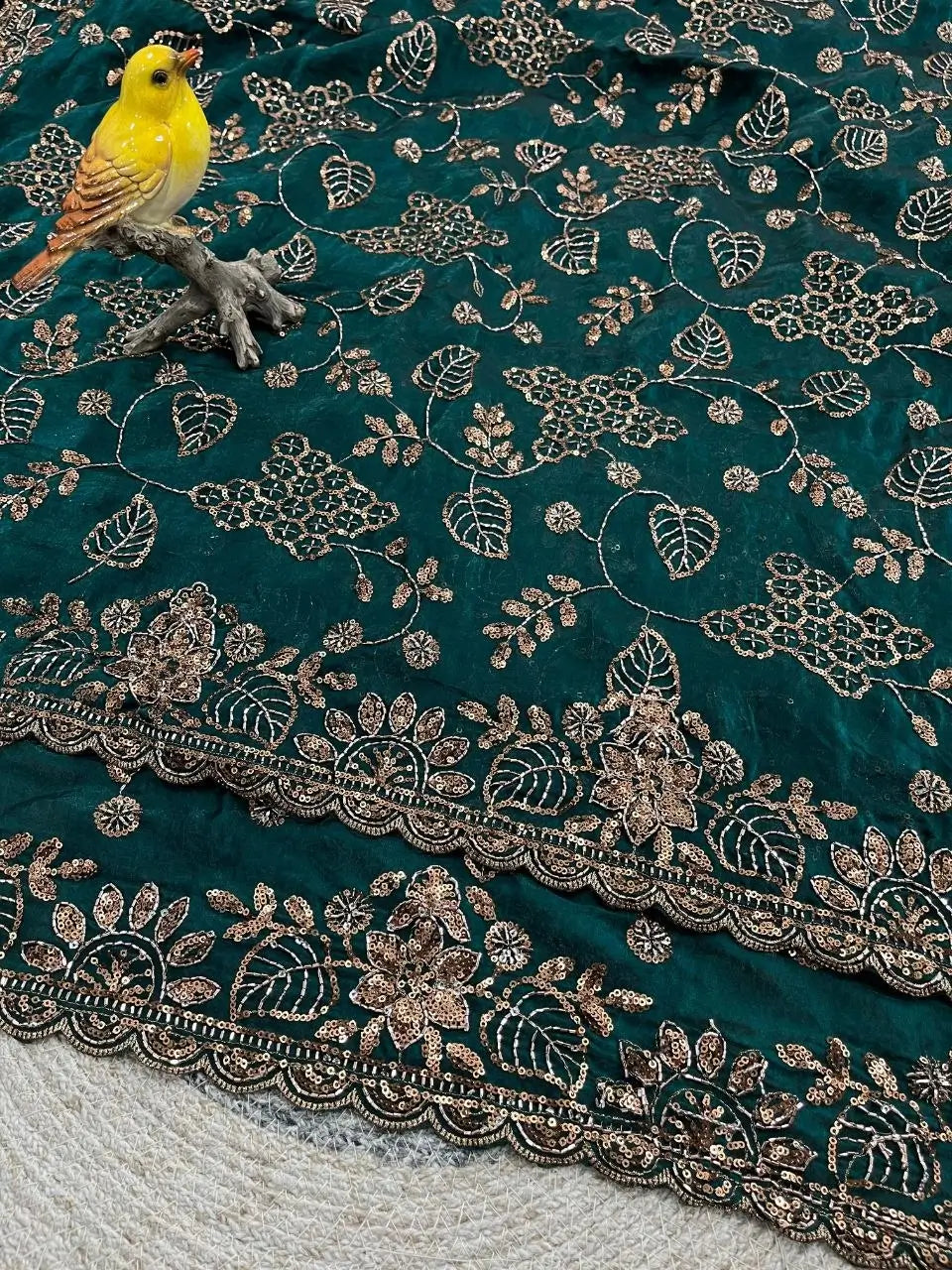 Elegant Embroidered Satin Silk Saree for Festive and Party Wear