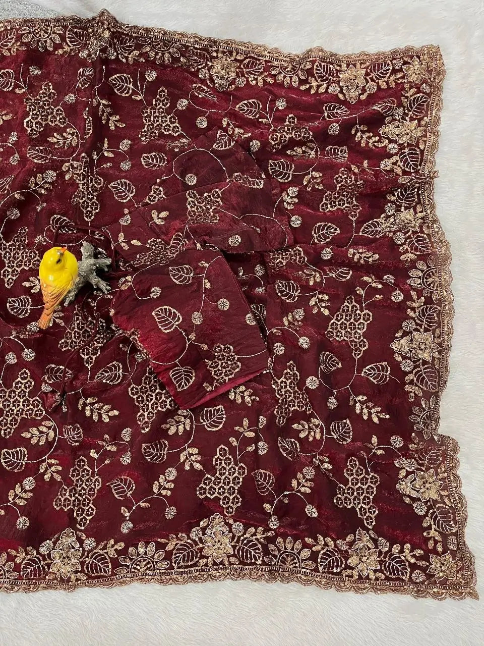 Elegant Embroidered Satin Silk Saree for Festive and Party Wear