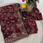 Elegant Embroidered Satin Silk Saree for Festive and Party Wear