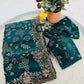 Elegant Embroidered Satin Silk Saree for Festive and Party Wear
