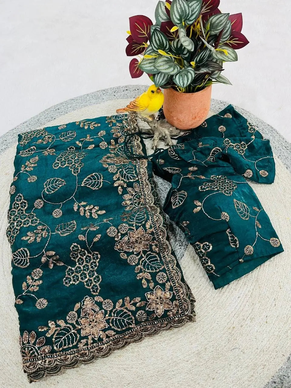 Elegant Embroidered Satin Silk Saree for Festive and Party Wear