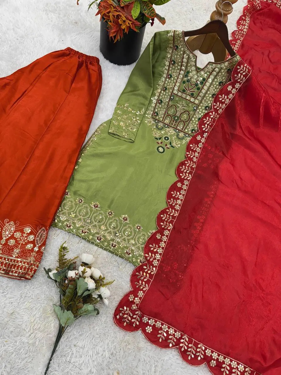 Elegant Embroidered Sharara Suit Set for Festive and Wedding Wear
