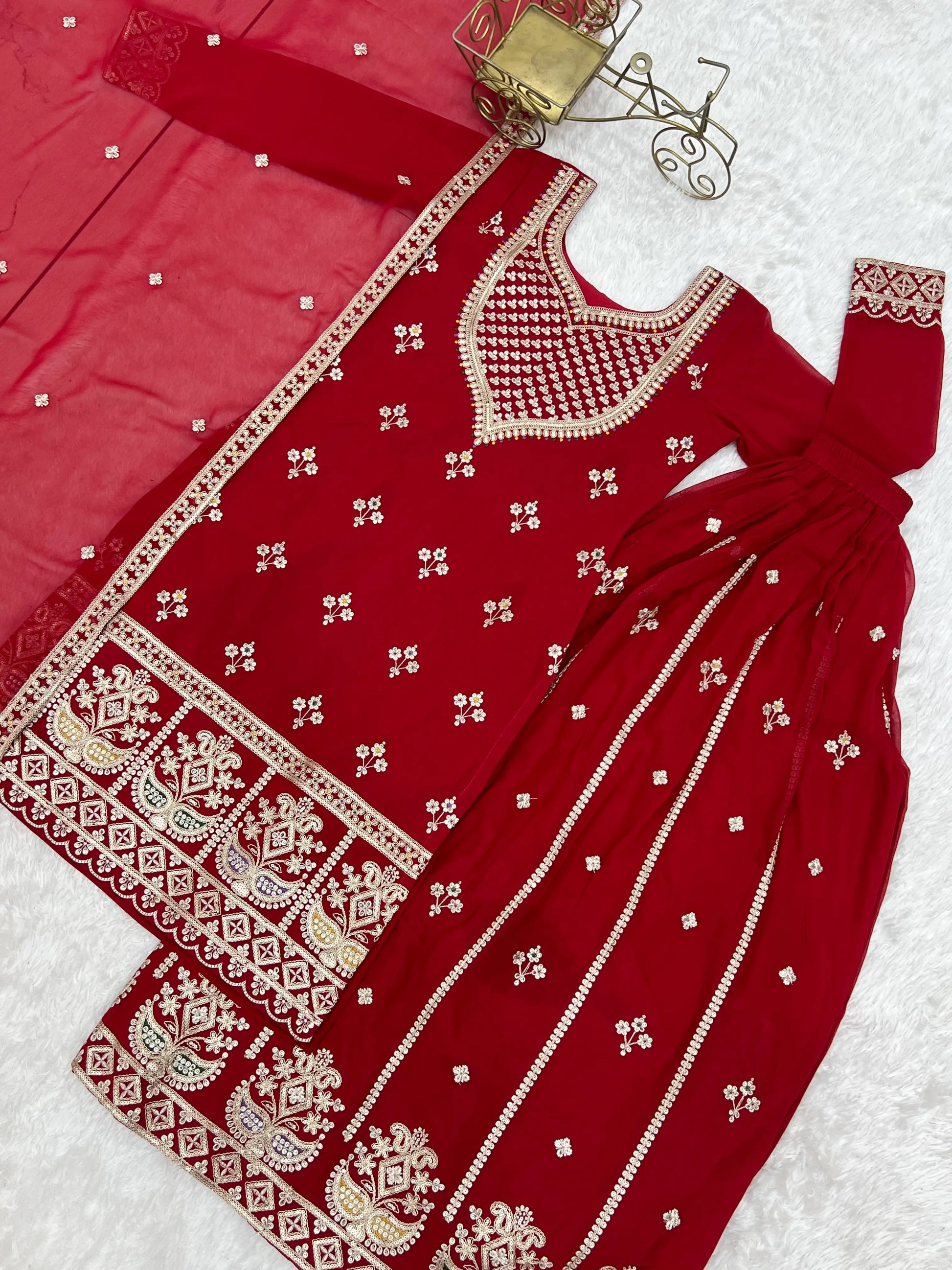 Elegant Embroidered Sharara Suit Set for Festive and Wedding Wear