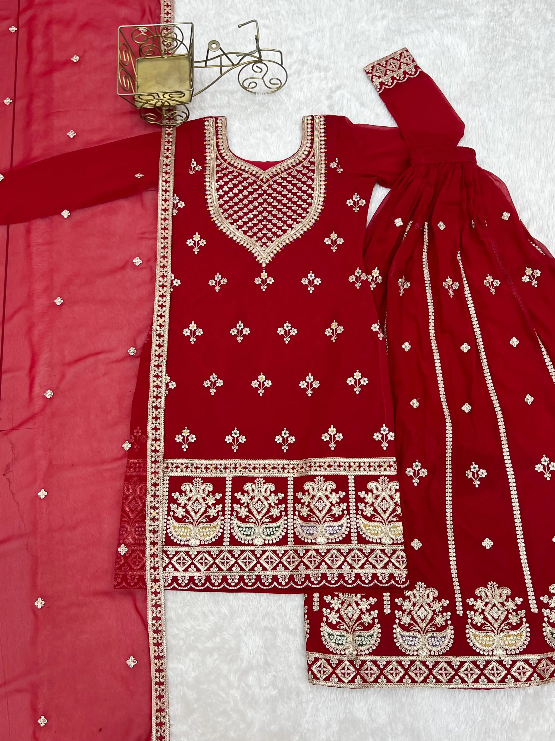 Elegant Embroidered Sharara Suit Set for Festive and Wedding Wear