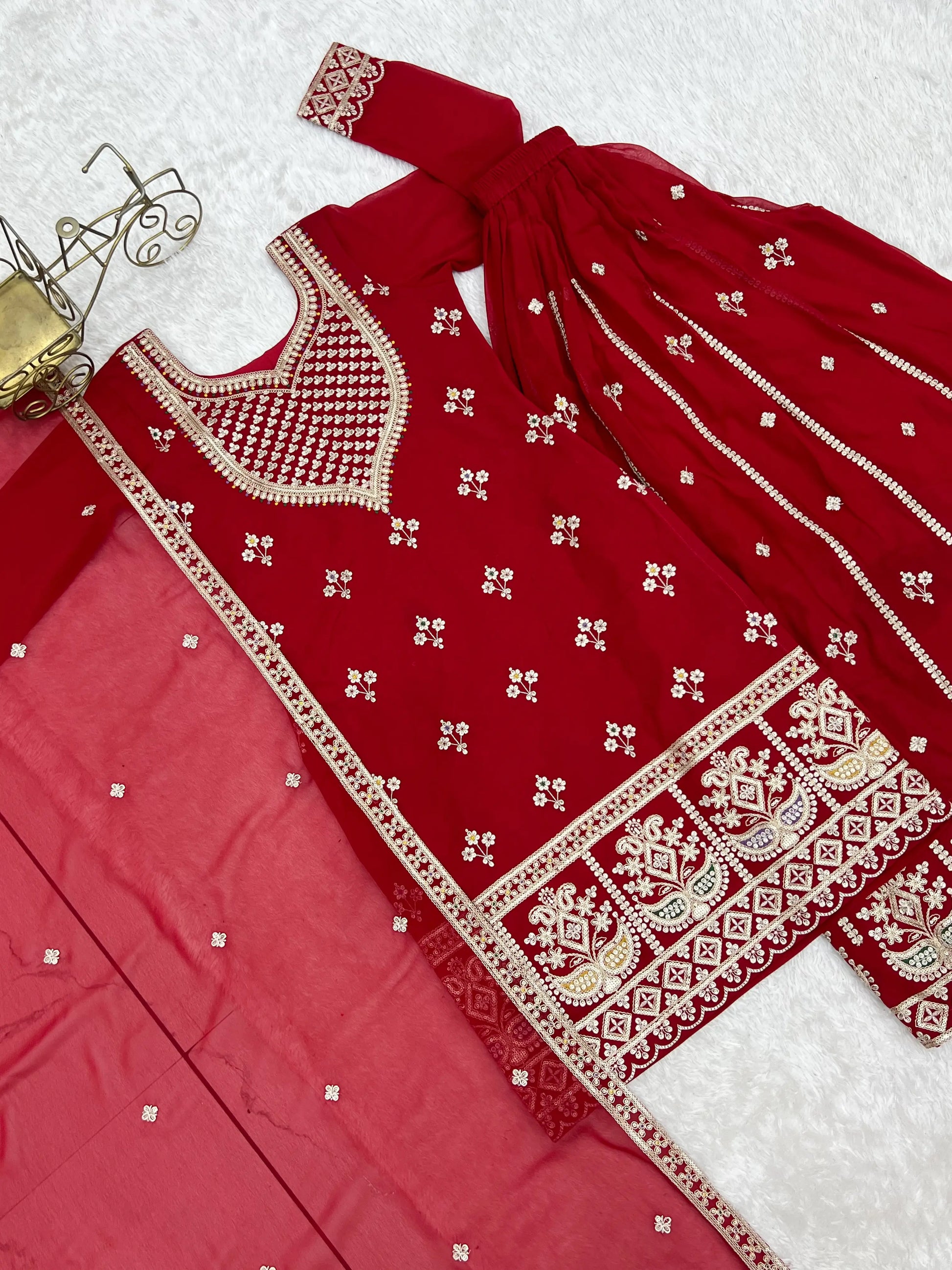 Elegant Embroidered Sharara Suit Set for Festive and Wedding Wear