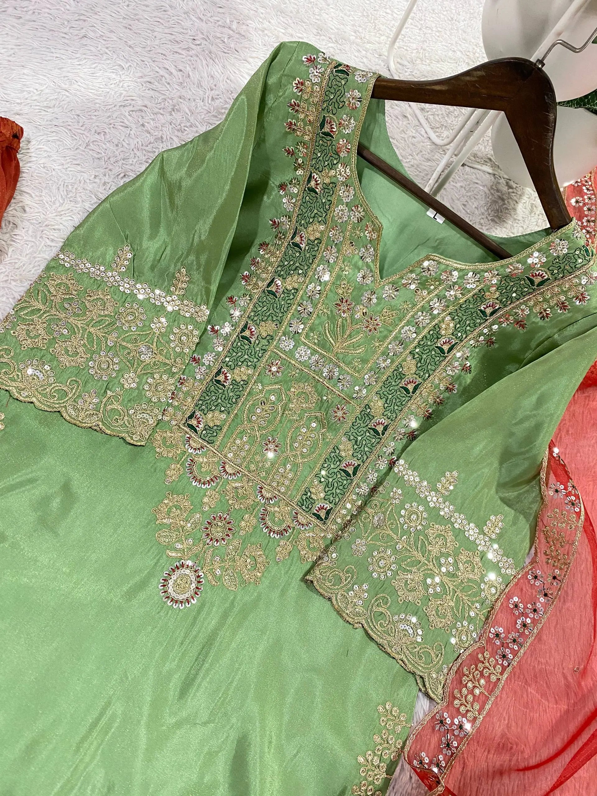 Elegant Embroidered Sharara Suit Set for Festive and Wedding Wear