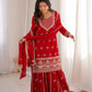 Elegant Embroidered Sharara Suit Set for Festive and Wedding Wear