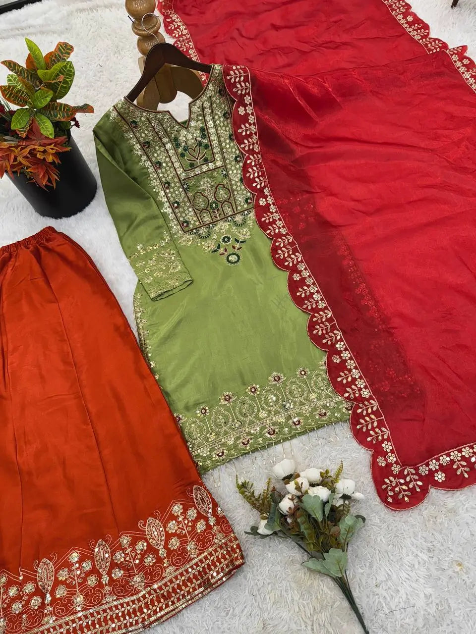 Elegant Embroidered Sharara Suit Set for Festive and Wedding Wear