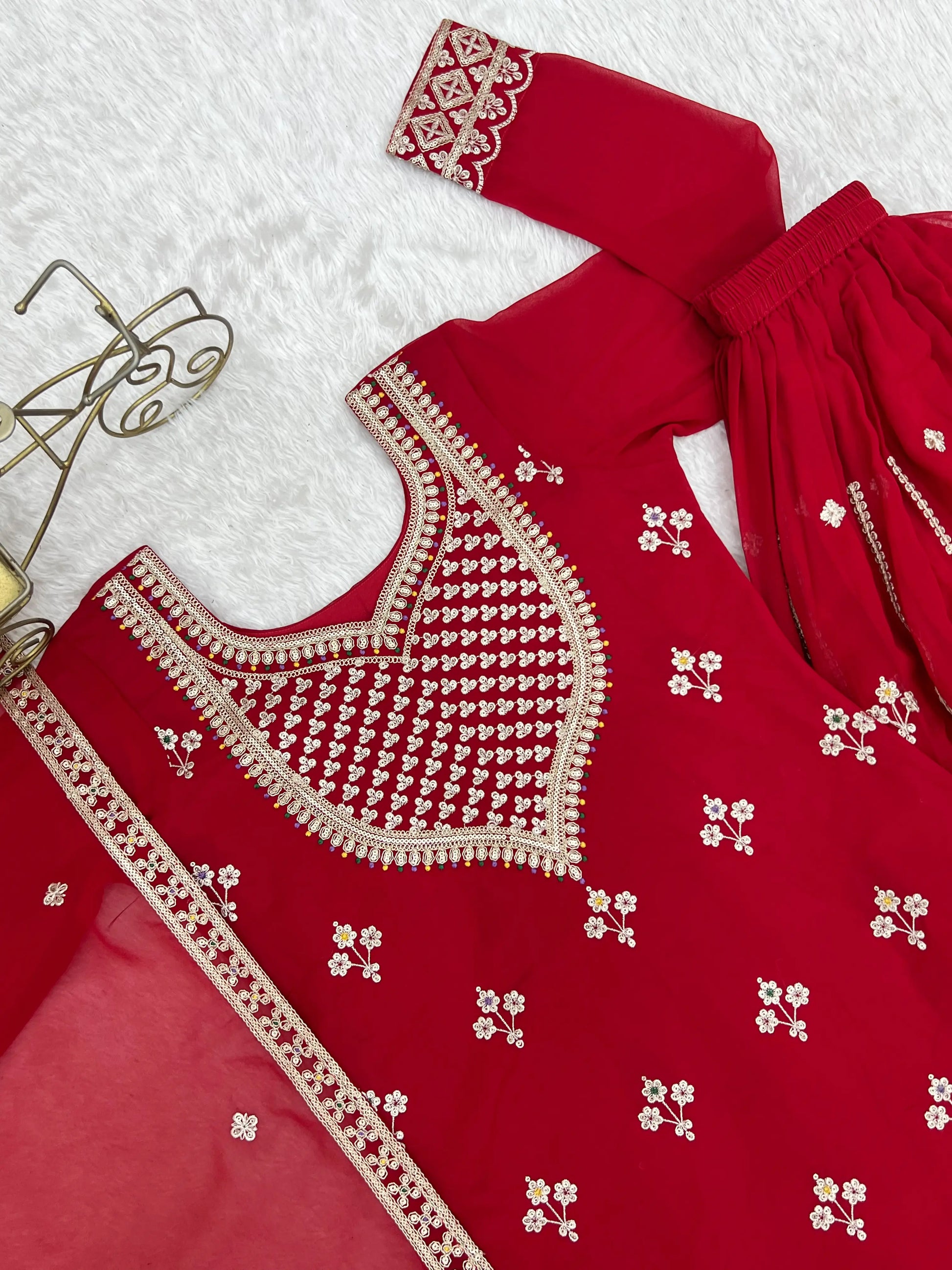 Elegant Embroidered Sharara Suit Set for Festive and Wedding Wear