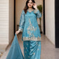 Elegant Embroidered Silk Farshi Suit Set