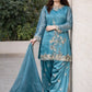 Elegant Embroidered Silk Farshi Suit Set