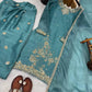 Elegant Embroidered Silk Farshi Suit Set