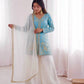 Elegant Embroidered Silk Kurta Palazzo Set with Dupatta for Festive Wear