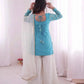 Elegant Embroidered Silk Kurta Palazzo Set with Dupatta for Festive Wear