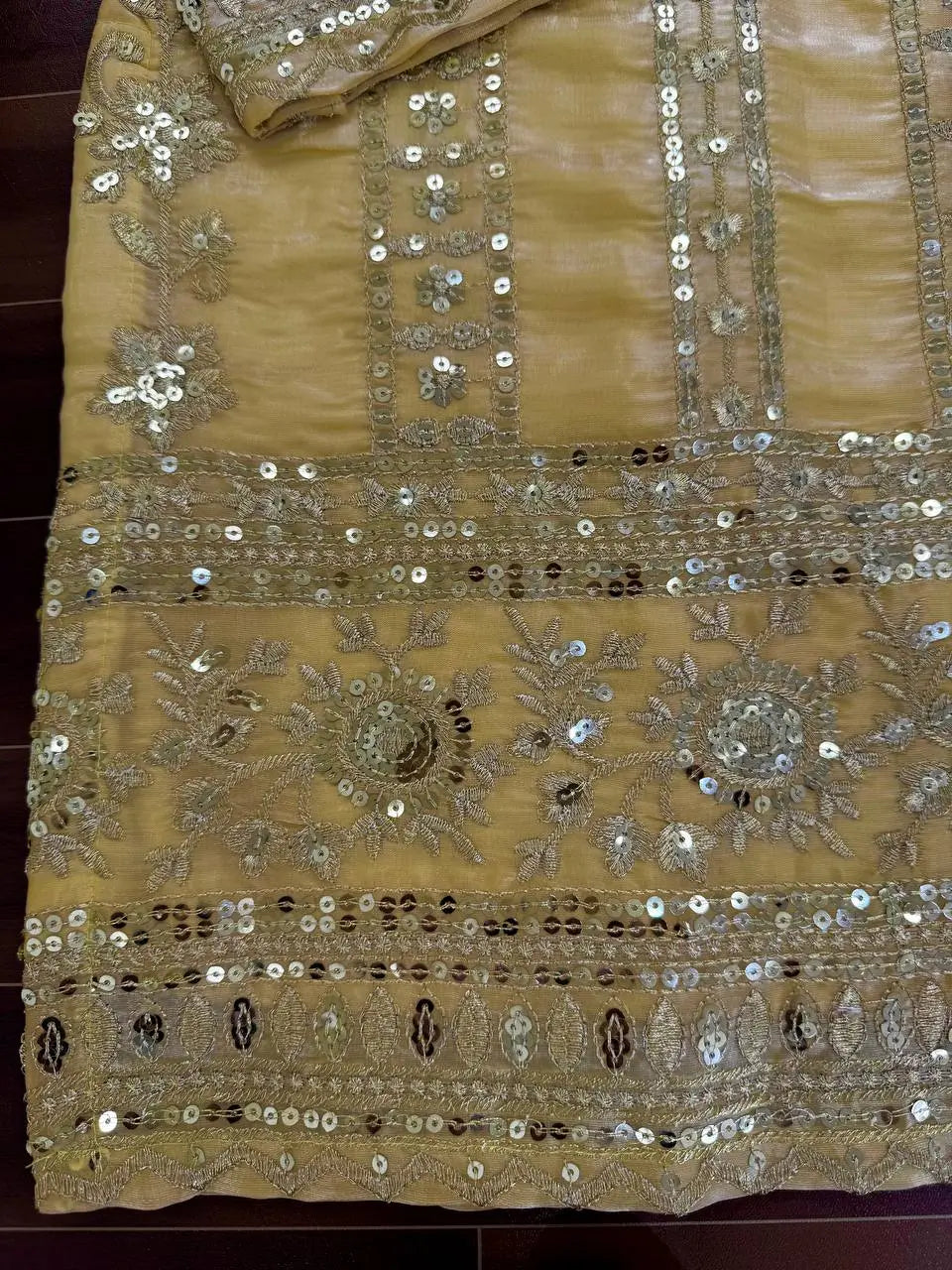 Elegant Embroidered Silk Palazzo Suit Set