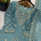 Elegant Embroidered Silk Sharara Set for Festive and Wedding Wear
