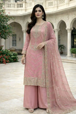 Elegant Embroidered Silk Suit Set for Festive and Wedding Wear