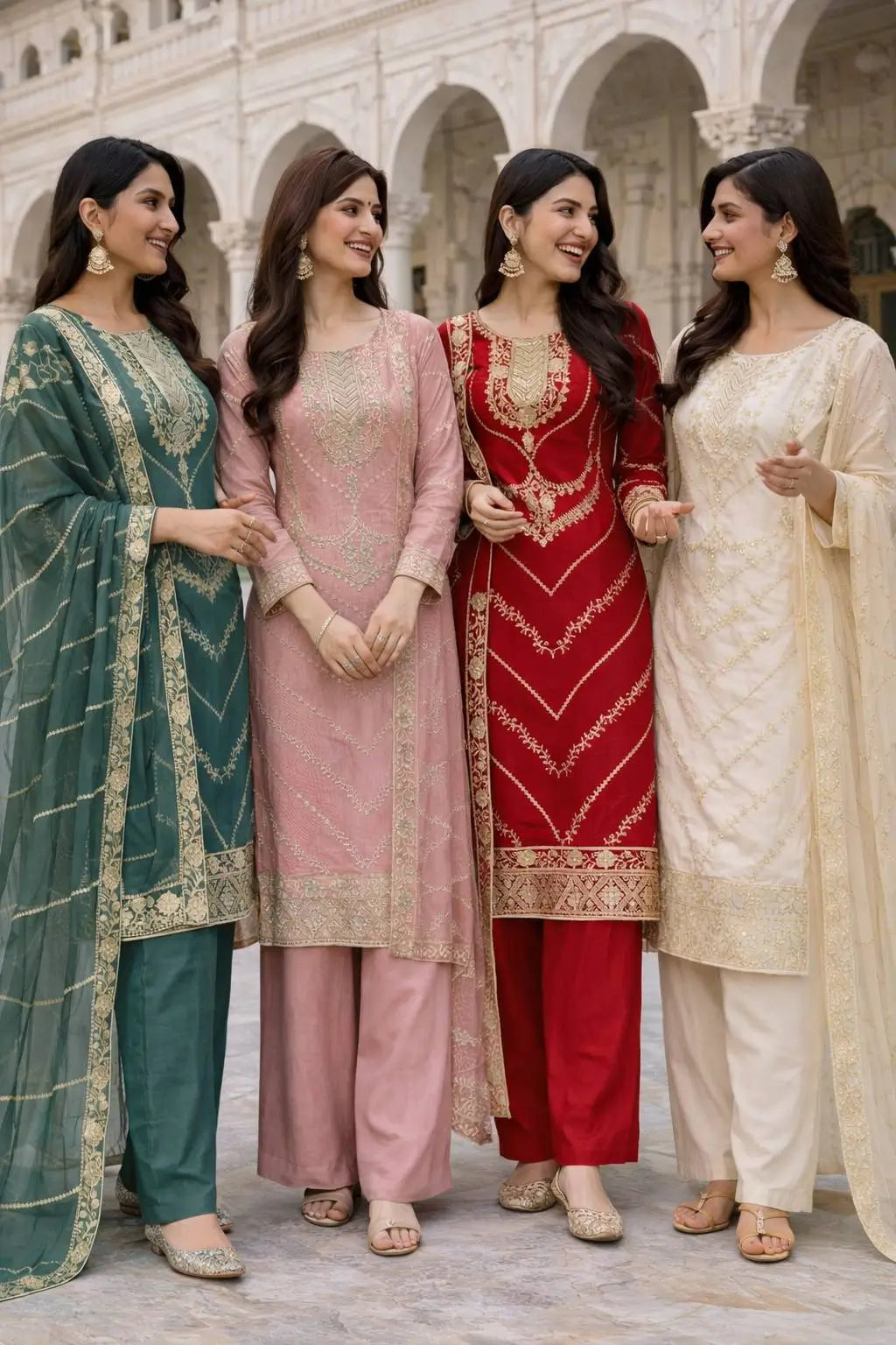 Elegant Embroidered Silk Suit Set for Festive and Wedding Wear
