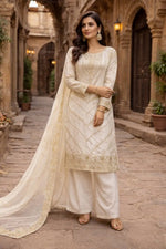 Elegant Embroidered Silk Suit Set for Festive and Wedding Wear