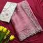 Elegant Embroidered Tissue Silk Saree with Designer Blouse